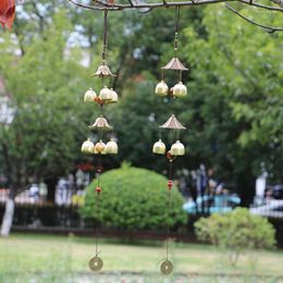 Decorative Figurines 1PCS 6 Bells Copper Wind Chimes Hanging Fengshui Home Outdoor Living Yard Garden Decoration