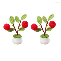 Dekorative Blumen 1PC Kleine Hochzeitsfeier Häkelblumen Desktop Dekor Topfpflanzen kreatives Geschenk Künstlicher Baum Home Wohnzimmer