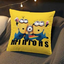 Pillow Case Kawaii case M-minions Square Cushion Cover Luxury Cover Case Sofa Car Bed Room Decor Dakimakura Wedding Gift T240422