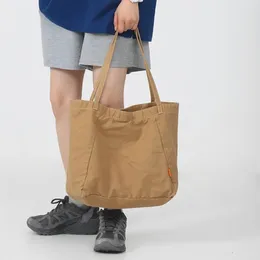Drawstring Women's Shoulder Bag Tote School Casual Student Book Handbag For Women 2024 Shopping Large Capacity Simple Female Shopper Bags