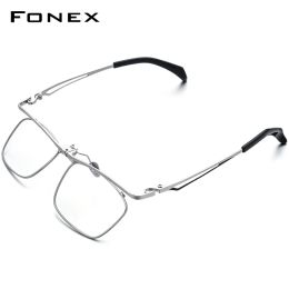 Frame Fonex 180° Flip Titanium Glasses Frame Men 2022 New Square Prescription Eyeglasses Full Optical Frames Korean Eyewear F8043