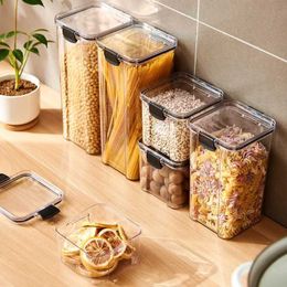 Food Savers Storage Containers Sealed jar kitchen grain storage organizer large plastic moisture-proof box household seasoning set H240425