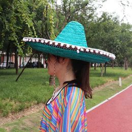 Wide Brim Hats Bucket Hats Mexico wide Brim Str hat mens outdoor womens sun hat Halloween carnival party role-playing performance props fashion Sombrero Cs J240425