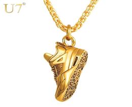 U7 Steampunk Stainless Steel Sports Shoes Pendant Necklace For Men Punk Chain Metal Choker Collares Jewellery Gifts P1186 2103318619180
