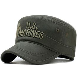 United States Us Marines Corps Cap Hat Hats Camouflage Flat Top Hat Men Cotton Hhat Usa Nav sqckxw whole20193178910