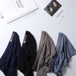 Underpants Men's Underwear Cotton U-convex Design Mid-waist Boxer Shorts Pure Colour Comfortable And Breathable