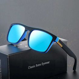 Sunglasses Fashionable Polarised sunglasses for men luxury brand designer retro outdoor driving sunglasses mens goggles shadow UV400 Oculos J240423