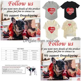 Dog Apparel Designer Clothes Brand Summer T Shirts With Classics Letters Cool Heart Shape Pet Breathable Cotton Soft Sweatshirt For Dh6Un