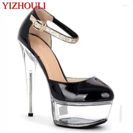 Dress Shoes 15cm Super Sexy High-heeled Crystal Sandal Performance 6 Inches Toes Princess Dancing