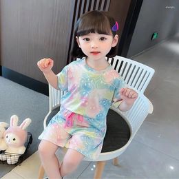 Clothing Sets Kids Clothes Set Girls T-Shirt Shorts Summer Cotton Flower Print Casual Boys Tracksuit Children Baby Pyjamas Sleepwea