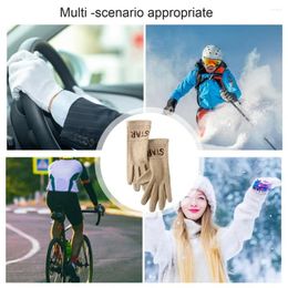 Cycling Gloves Women Winter Touchscreen Elegant Embroidered Women's Touch Screen Warm Comfortable For Cold Weather