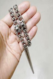 Mens Jewellery Sets 316L Stainless Steel Hip Hop Cuban Chains Bracelet Double Safety Clasps Chokers Necklaces Curb Link Bracelets 8M9686716