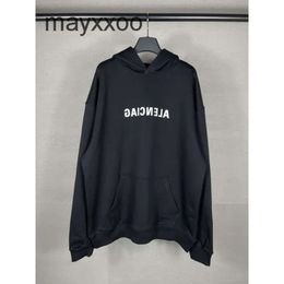 Casual Letter b Hoodie Printing Unisex Sweater Sleeved High Version Hoodies Paris Loose Balenciigss Long Family Hooded Adhesive Ok6w Tape Paper R90U