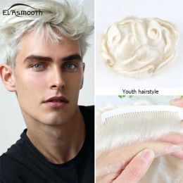 Toupees Toupees Professional Salon Men Toupee White Mens Invisible Knot Full Lace Front Hair System For Men Natural Hairline Remy Hair