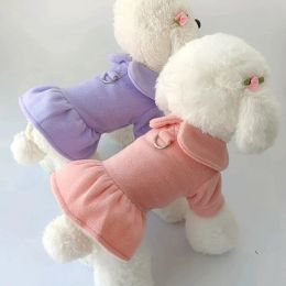 Sets Little Fragrant Wind Princess Dress Traction Ring Pet Small Dog Dog Skirt Teddy Bears Pome VIP Clothes