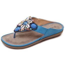 New Sandals Women slippers Black Blue Red shell flat Classic Sliders Weaver Summer Designer Comfortable Light Breathable Beach sandal