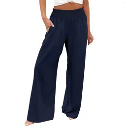 Women's Pants For Women Plus Size Womens Wide Leg Casual High Waisted Palazzo Baggy Beach Trousers With Pocket Pantalones