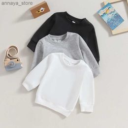 T-shirts Toddler Baby Girls Boys Sweatshirts Autumn Long Sleeve Crewneck Solid Colour Pullover Fall Tops Baby T-shirt ClothingL2404