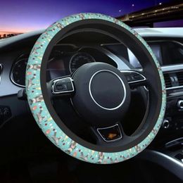 Steering Wheel Covers 37-38 Car Cover Schnauzer Dog Wine Anti-slip Vino Auto Decoration Suitable Accessories