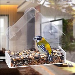 Other Bird Supplies Acrylic Cage Outdoor Adsorption Feeder Transparent Pet