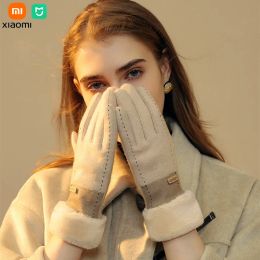 Holders Xiaomi Mijia Fashion Women Gloves Autumn Winter Cute Furry Warm Mitts Full Finger Mittens Women Outdoor Sport Female Gloves