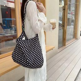 Drawstring Youda Corduroy Fabric Shoulder Bag For Women Simple Dot Pattern Crossbody Large Casual Capacity Shopper Tote Bags