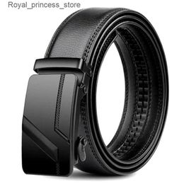 Belts 105 150 140 160 170cm large-sized mens belt PU brand fashionable automatic simple buckle black PU leather belt 3.5cm wide Q240425