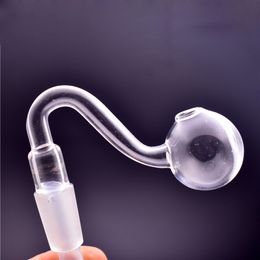 10pcs Big Size Bent Curve Glass Oil Burner Pipe with 3cm Big Head Bowl Thick Pyrex Hookah Accessories 10mm 14mm 18mm Male Female Tobacco Tool