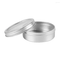 Storage Bottles 48x20g 40g 100g Empty Silver Cosmetics Cream Container Window Cap Metal Aluminum Jar Bottle Tin Pot Can Gift For Tea