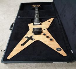 Dim 3 Southern Cross Dimbag Darrell Signature Natural Electric Guitar No Inlay On First Fret Floyd Rose Tremolo Bridge Bookmatch4305458