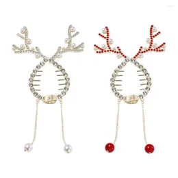 Hair Clips High Fixed Clip Bun Christmas Antler Fixer Small Claw Korean Style