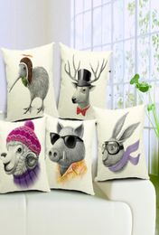 Minimalist Nordic Cushion Covers 5 Designs Literature Style Adorable Cartoon Animals Pillow Cover Deer Sheep Pig Bird Rabbit Pillo2032961