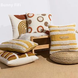 Pillow Striped Loop Pile Pillowcases Geometric Throw Covers For Sofa Car Living Room Home Decor 30x50/45x45cm 1PC