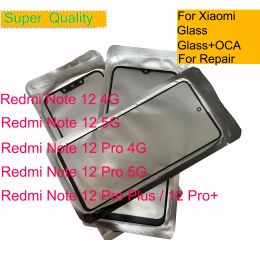 Panel 10Pcs/Lot For Xiaomi Redmi Note 12 Pro Plus 4G 5G Touch Screen Panel Front Outer Glass Lens LCD Glass With OCA
