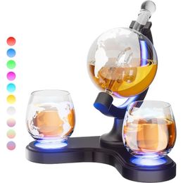 Gifts for Men Dad 304 Oz Whiskey Globe Decanter Set with 7 Color RGB Light Unique Anniversary Birthday Ideas 240420