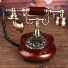 Accessories Antique Corded Telephone Resin Fixed Digital Retro Phone Button Dial Vintage Decorative Telephones Landline for Home Office