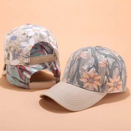 Ball Caps Flower Embroidery Women Snapback Cap SprSummer Fashion Female Baseball Hat Adjustable Outdoor Girls Sun Hat Gorras Hombre J240425