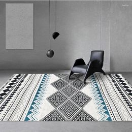 Carpets Nordic Moroccan Style Printed Carpet Home Flannel Light Luxury Living Room Floor Mat Large Area Coffee Table Bedroom