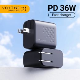 Chargers VOLTME PD 36W USB PD Charger Quick Charge 4.0 3.0 Foldable Portable Plug Type C Charger for Huawei Charger iPhone 15 14 Pro Max