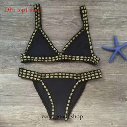 Women's Bikini Hand Crocheted Knit Patchwork Swimsuit Women Swimwear Beach Vacation Halter Top Maillot Biquini Bathing Suits 4653