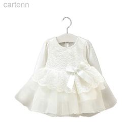 Girl's Dresses Newborn Baby Dress Girl Clothes Lace Long Sleeve Wedding Christening Gowns Dress for Infant New Year Girls Dresses d240425