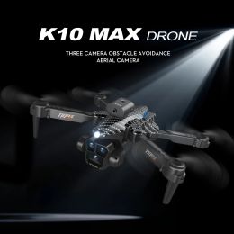 Drones Drone K10Max 8K Professional With Three Camera Intelligent Optical Flow Localization Fourway Obstacle Avoidance Toy plane