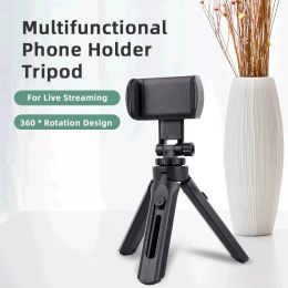 Stands MAMEN Retractable Phone Holder Desktop Tripod with 360° Rotating Clamp for HUAWEI Xiaomi Smartphone for Live Streaming Vlog