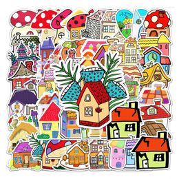 Gift Wrap 50pcs House Stickers Decal Scrapbooking Diy Home Decoration Phone Laptop Waterproof Cartoon Accessories