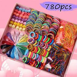 Accessories Girls Colourful Hair Bands Set Nylon Elastic Rubber Children Ponytail Holder Scrunchies Baby Cute Accessories