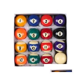 Billiard Accessories Mini Balls Set 16Pcs 253238Mm Children Billiards Pool Table Polyester Resin Small Cue Fl Drop Delivery Sports Out Otmzx