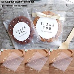 Storage Bags 100pcs/set Food Grade Plastic Dessert Bag Cute Cookies Packing