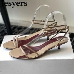 Sandals Summer Genuine Leather Minimalist And Versatile For Women. Shallow Mouth Ankle Strap Sandalias Daily Casual Commuting Sh