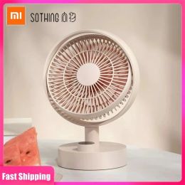 Stands Xiaomi Desktop Fan Shaking Head Intelligent Digital Display Mini Cooling Fans Typec Chargeable Portable Low Noise Fan