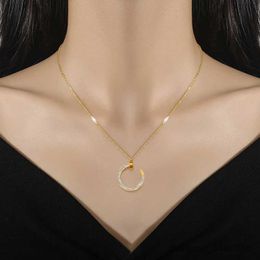 Pendant Necklaces 1pcs Fashion Steel U-shaped Necklace Womens Link Chain Crystal Nail Pendant Stainless Steel Jewellery Drop Shipping